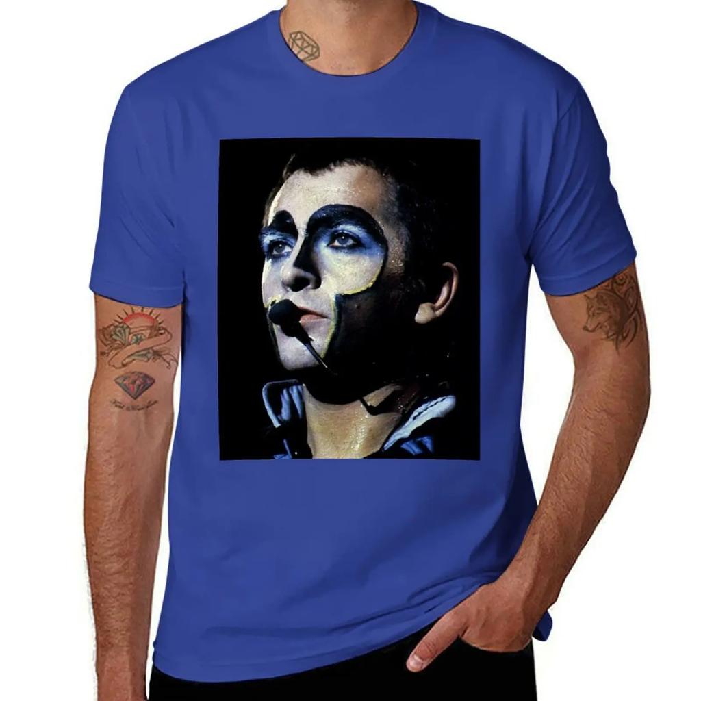 Peter Gabriel Kesejahteraan T-Shirt Customs Design Your Own Vintage Graphic Tee Custom T Shirt Blue Archive Mens T Shirt Graphic