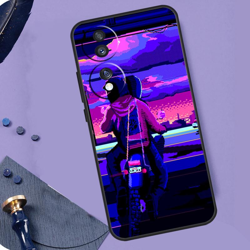 Anime Vaporwave Glitch Phone Case For Honor 90 Lite 70 50 Magic 5 6 Pro X6 X7 X8 X9 X6a X7a X8a X9a X9b X8b Cover