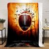 Fiery American Football Design Blanket Flannel blanket for bedroom, living room, sofa, and nap sofas.