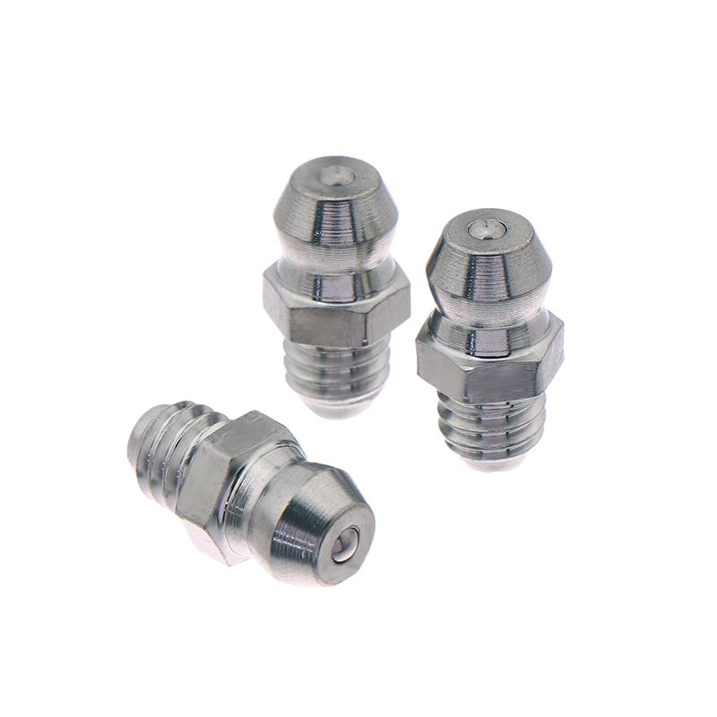 10Pcs 201 Stainless Steel M6 Thread Straight Hydraulic Grease Fitting Grease Nozzle Connection Grease Nipples For Bearing