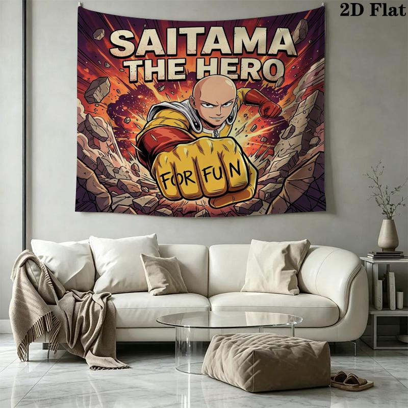 Onepunch Man Wall Tapestry Aesthetic Wall Hanging Printed Fabric Blanket Decorative Tapestries For Bedroom Living Room Home Decor