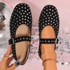 Fashion Women's Flats Shoes 2024 New Spring Autumn Elegant Casual Rhinestones Shoes Loafers Pointed Toe Fashion Lightweight Flats Shoes