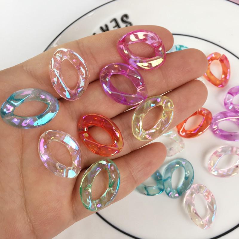 Acrylic Iridescent Chain & Jump Ring Set for DIY Phone Case Jewelry