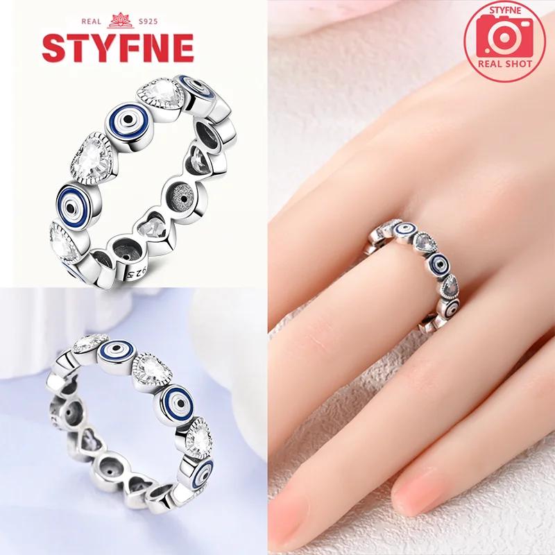 Unendliche Liebe Schmuck Schwarz & Rosa Herz Glänzende Zirkon Ringe Mode Neu 925 Silber Damenringe für Valentinstagsgeschenk