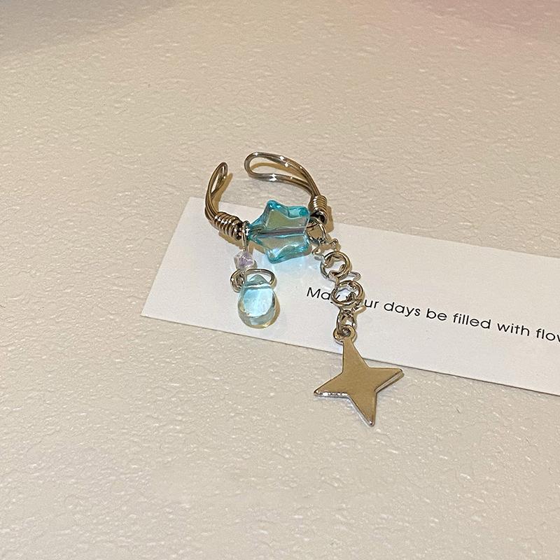 

Новая мода пятиконечная звезда подвеска персонализированное регулируемое открывающееся кольцо