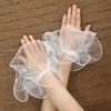 Trendy Bridal Mesh Sleeves Lace Pearl Thin Sunscreen Accessories Shooting Wedding Gloves Dress Gauze Sleeves
