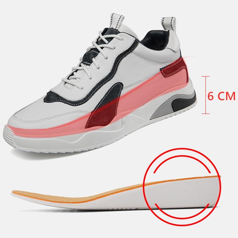 Fashion Fashion Genuine Leather Elevator Shoes Men Casual Lift Sneakers Height Increase Insole 6cm Tall Shoes Man Leisure Sports