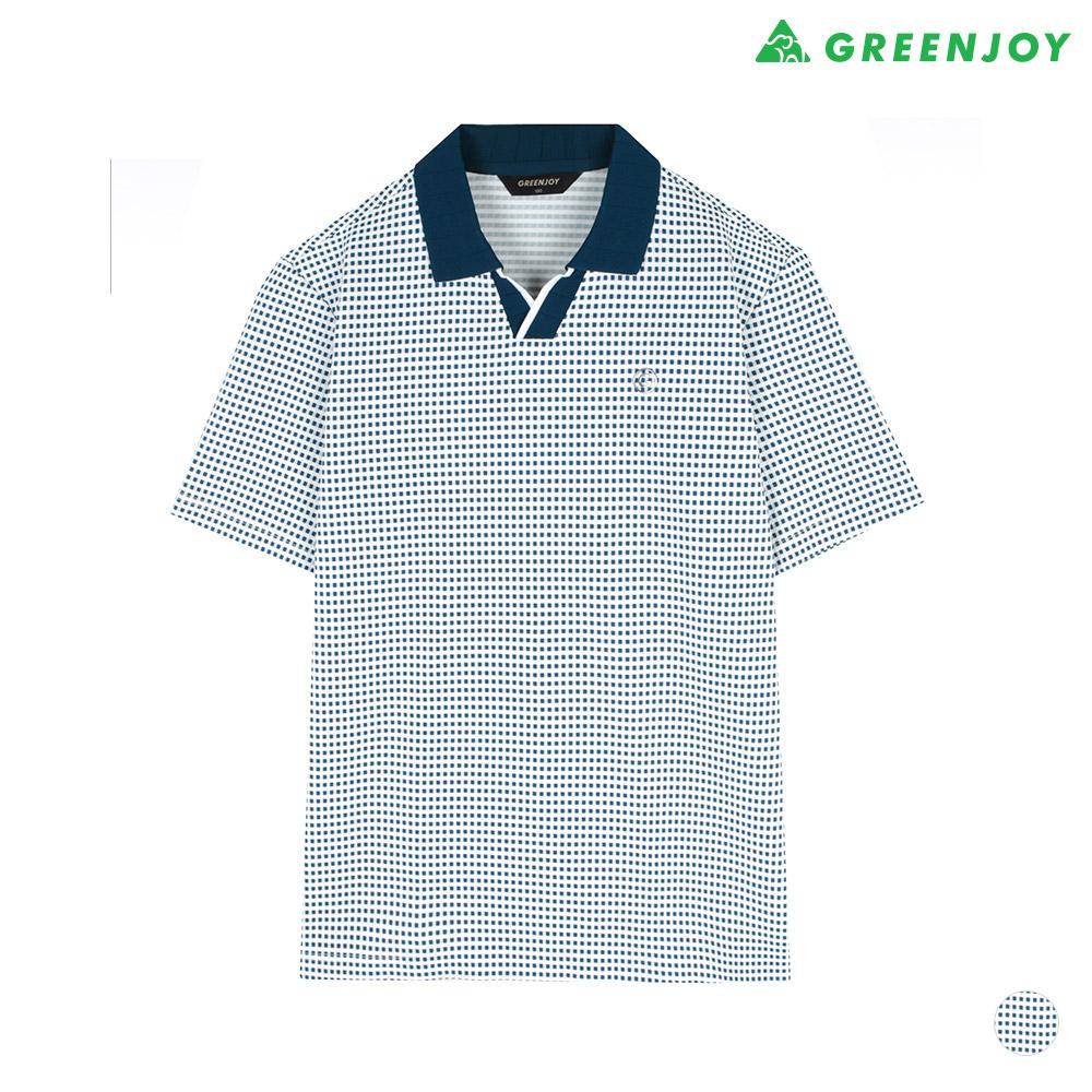 GREENJOY Men'S Dot Pattern Open-Mite Polo Shirt