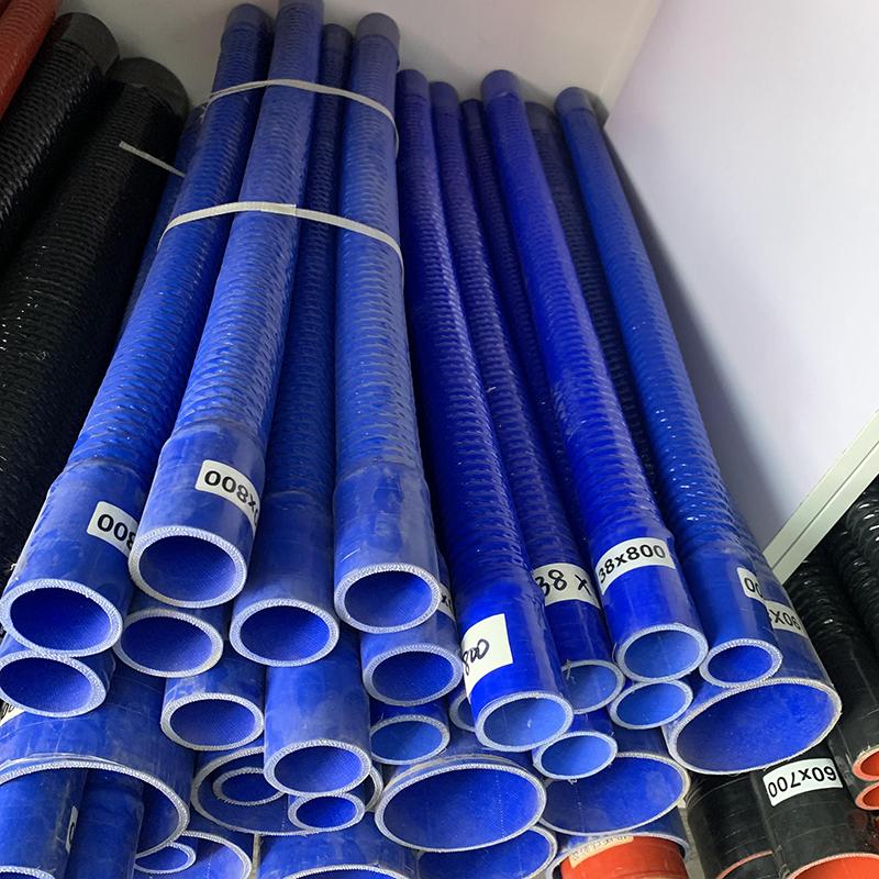 Lenght 400mm Blue SiliconeSteel Wire Corrugated Hose High Temperature Resistant Air Filter Pipe, Turbocharger Intake Pipe
