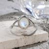 925 Silve Ring with Natural Moonstone Oval 8*10MM Simple Minimalist Twist Ring Party Gifts Fine Jewelry for Women