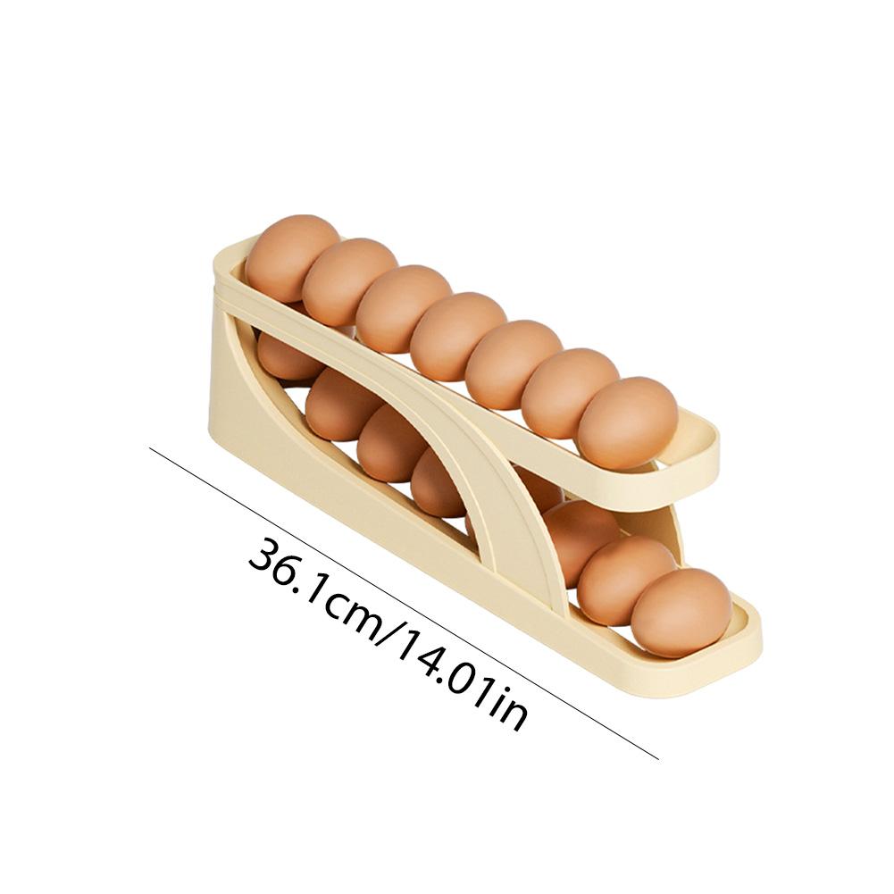 Egg Storage Box Egg Case Holder Large Capacity Egg Tray Organizer Household Space-Saving Eggs Rolling Rack for Refrigerator