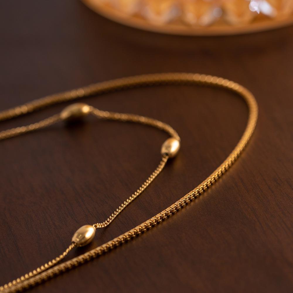 Retro Ovale Perlenkette: Minimalistische High-End-Mode für Frauen