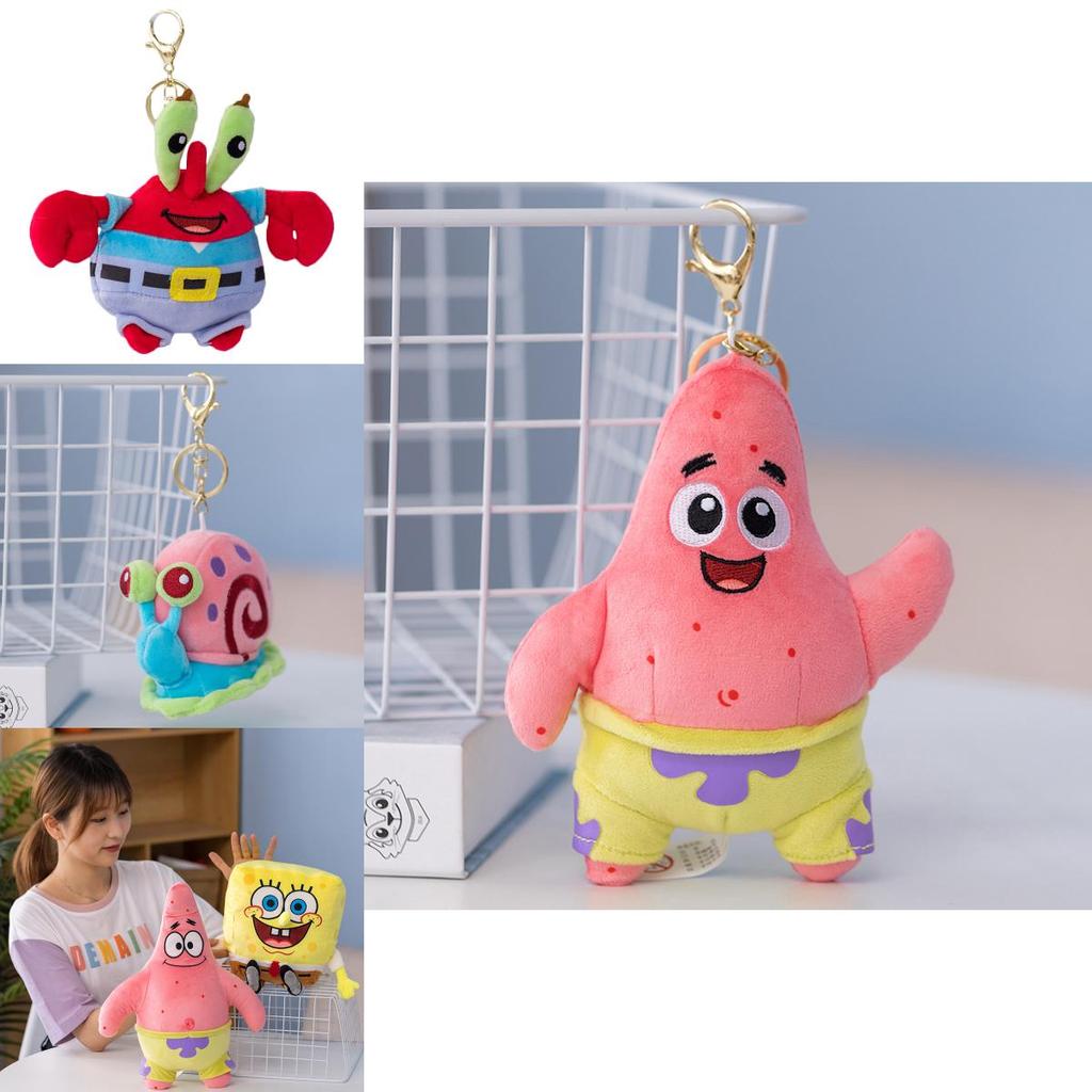 Superweicher Spongebob Patrick Star Thaddäus Plüschanhänger für Kinder Mädchen Niedlich Kawaii Stoffpuppe Geschenk