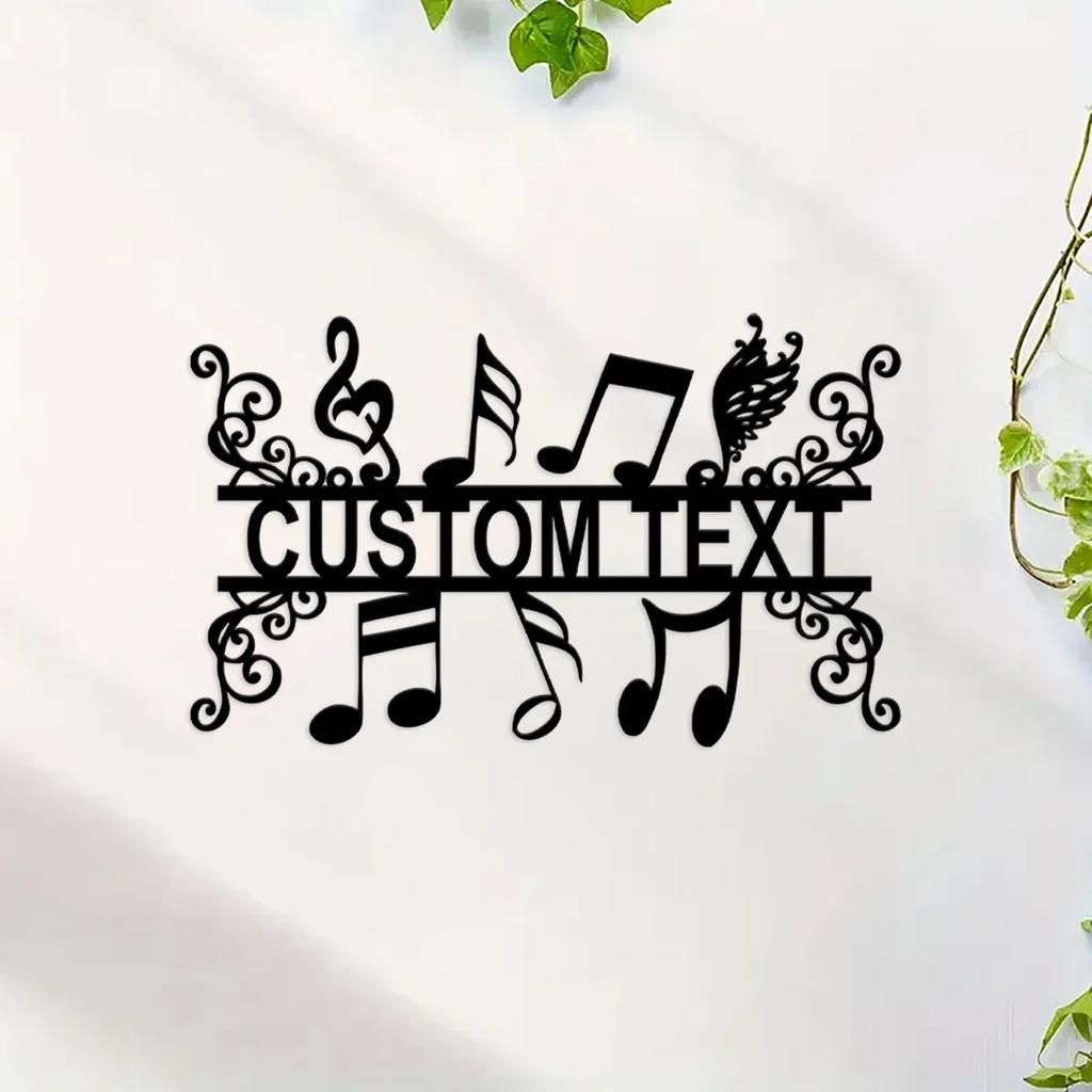 Personalized Music Notes Metal Sign, Music Note Decor, Music Room Decor, Studio Room Bar Decor