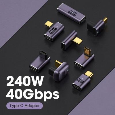 USB 4.0 Adapter 240W Fast Charging 40Gbps Data Transfer 8K 60Hz For Macbook Type C U-Shape Male To Female OTG Converter Adapter