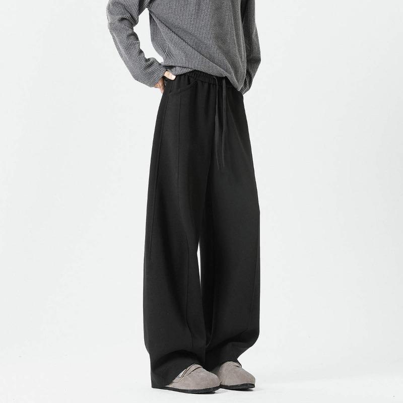 Autumn and winter new casual pants men's American design sense Hong Kong style loose trend retro straight wide-leg trousers