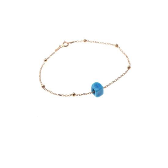 

Женский браслет-шарик из стерлингового серебра с бирюзовым камнем