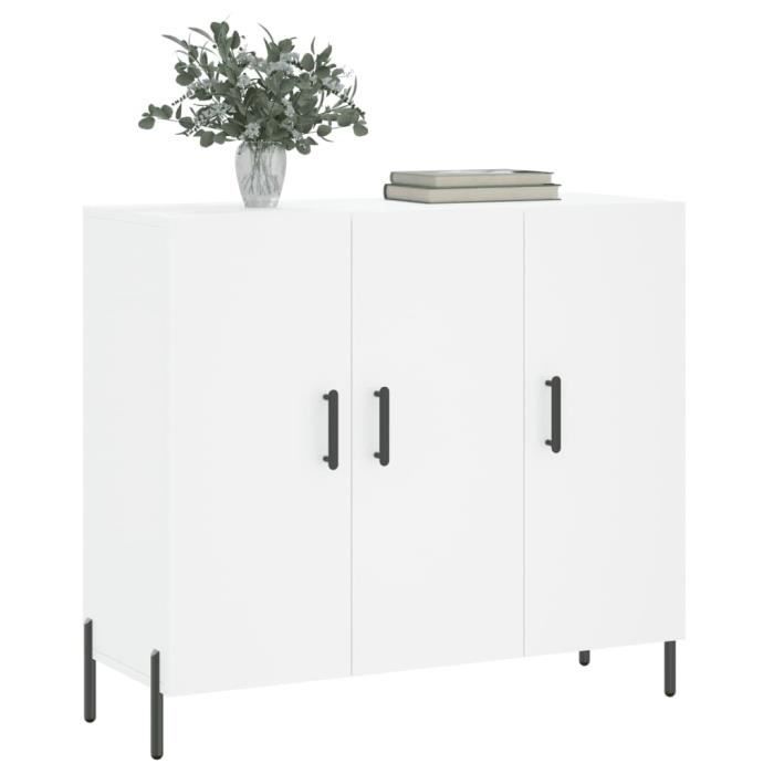 VidaXL Buffet blanc 90x34x80 cm bois d'ingénierie 828116