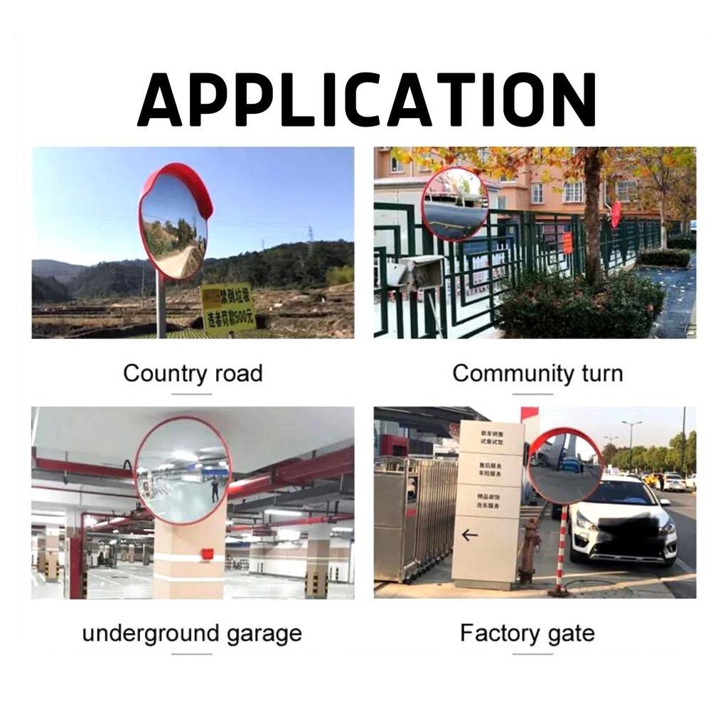 45/60/80/100CM Convex Mirror Outdoor Traffic Road Safety Wide Angle Polycarbonate Corner Turn Mirror