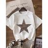 Leopard Print and Star Print O-Neck Short Sleeved Women's Casual T-shirt Fashion Trend Harajuku Women's T-shirt