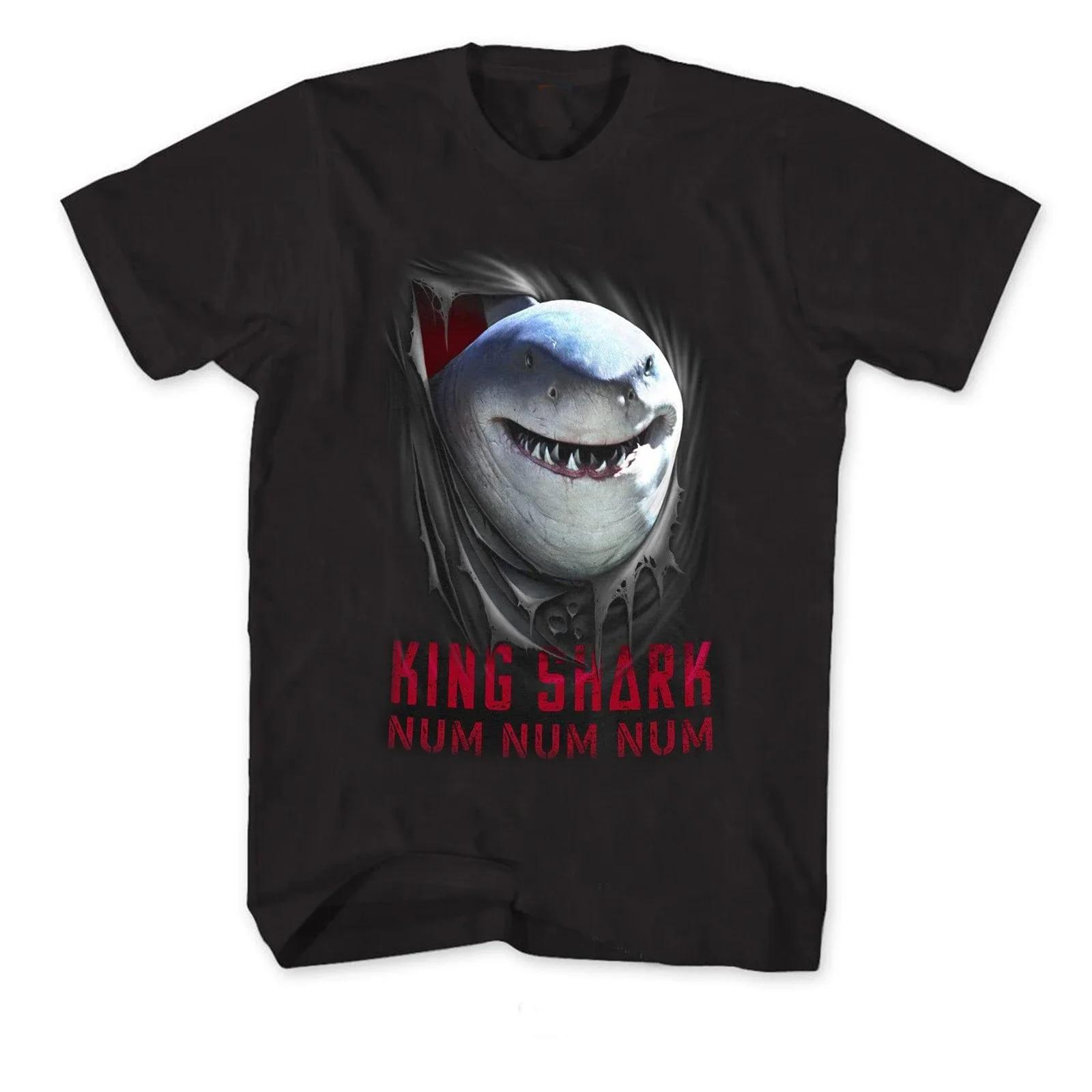 Creative Design King Shark NUM NUM 3D Printed TShirt Summer Cotton ONeck Short Sleeve Mens T Shirt New S3XL S
