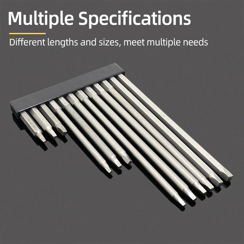 50mm Square Head Screwdriver Bits Set SQ1/SQ2/SQ3 Magnetic Four Corners Screw Driver 6.35mm Hex Shank Ratchet Wrench Hand Tools