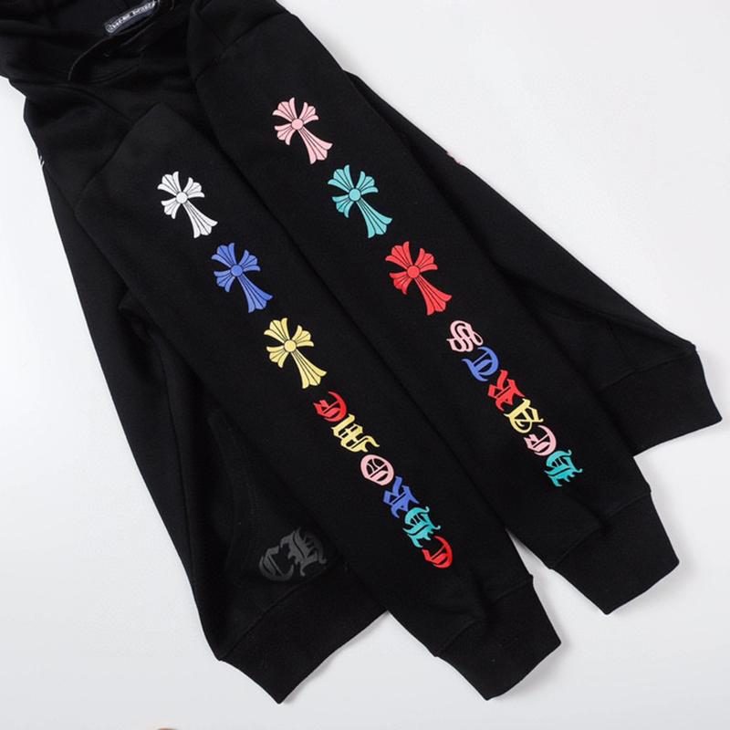 803 CHROME HEARTS 2025 Autumn and Winter New Plus Size Classic Style Logo Hooded Sweatshirt, Suitable for Couples To Wear