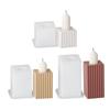 3x Handmade Candlestick Molds Square Striped Candle Holder Silicone Moulds Castings Mould Plaster Molds Candle Cup Molds