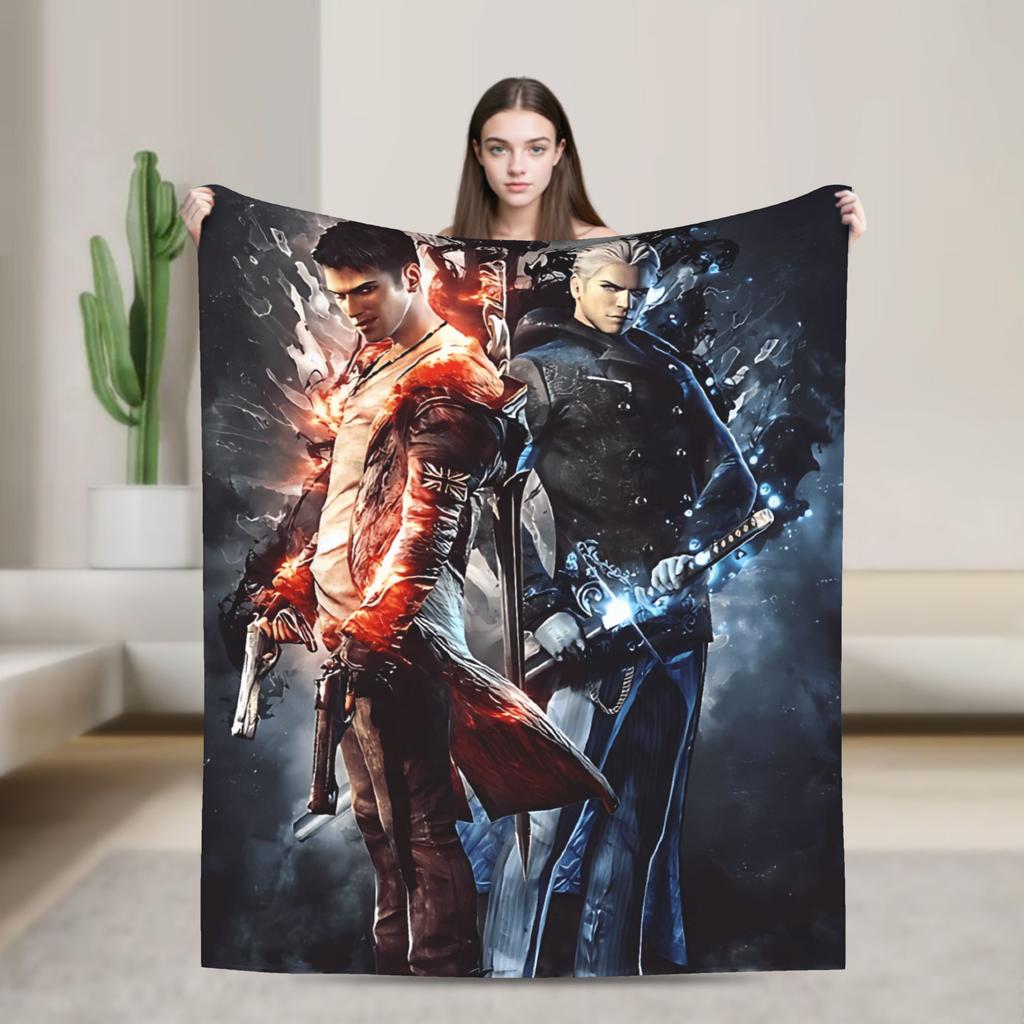 Devil May Cry 5 Dante Blanket  Airplane Travel Flannel Bedding Throws For Living Room Super Soft Design Quality Bedspread