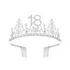 Fashion Alloy Digital Crown With Diamond Tiara 18Th Birthday Party Pearl Alloy Headband