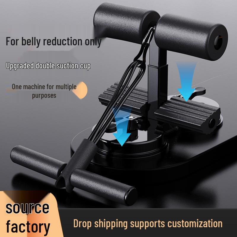 Dual Suction Cup Sit-Up Assistor with Pull Rope for Junior High Ab Workouts