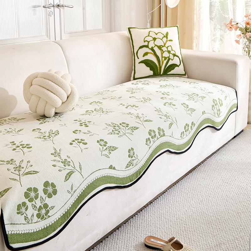 

Подушка для дивана из шенилла в стиле ретро, устойчивая к царапинам от кошек, утолщенная кожаная подушка для дивана, подушка для сиденья в стиле легкой роскоши, нескользящий чехол для дивана, накидка 90*70cm