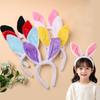 Children's Cute Plush Rabbit Ear Headband for Face Washing and Photos