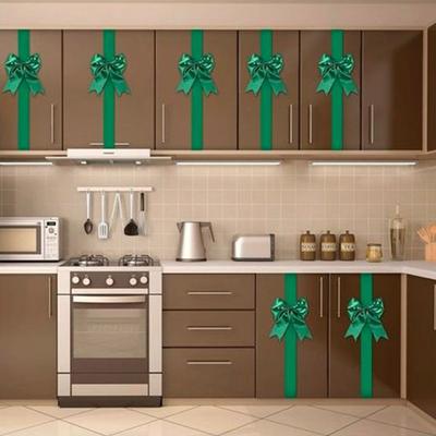 Creative Large Size Christmas Cabinet Door Ribbon Bow Self-adhesive Green/Red Gift Wrapping Bow Window Bow Outdoor