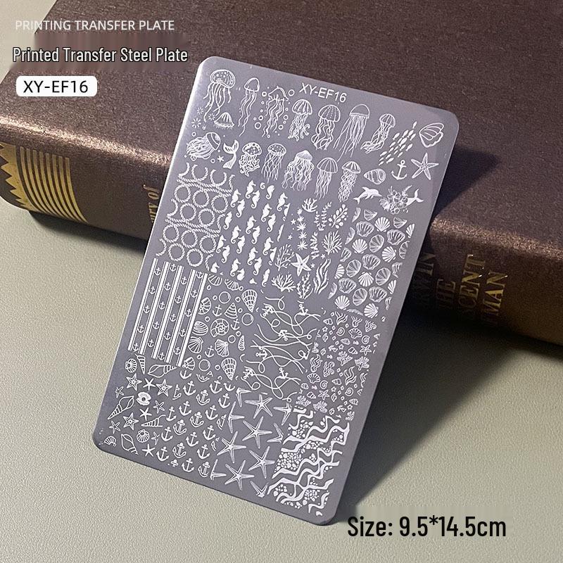 Butterfly Floral Lace Stripe Nail Art Transfer Plate
