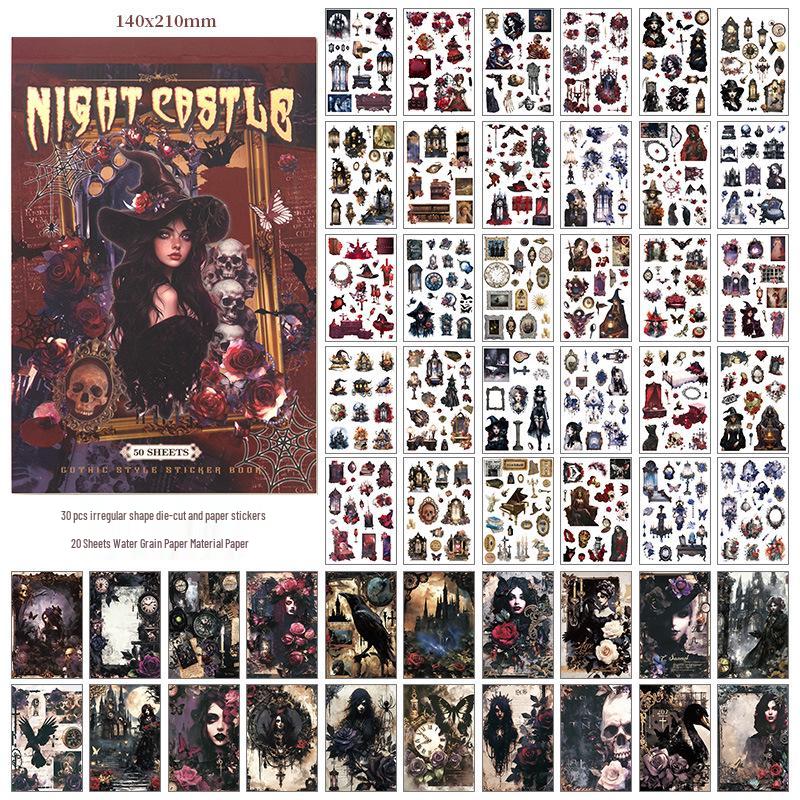 Xin Mo Gothic Style Journal: Dark Series English Stickers Book