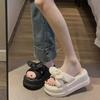 Casual explosive slippers women's outer wear bow versatile summer 2025 new muffin thick bottom one-word cool slippers