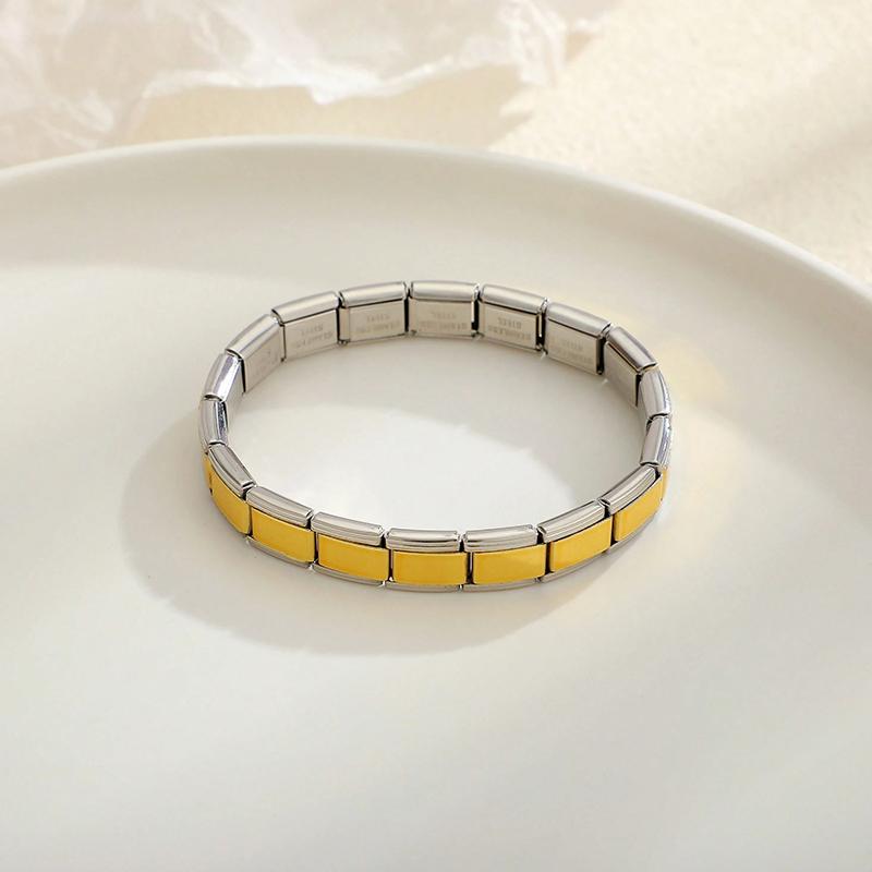 Italian Charm Stainless Steel Bracelets For Women Men 9mm Width Elastic DIY Modular Bracelet Jewelry Gift