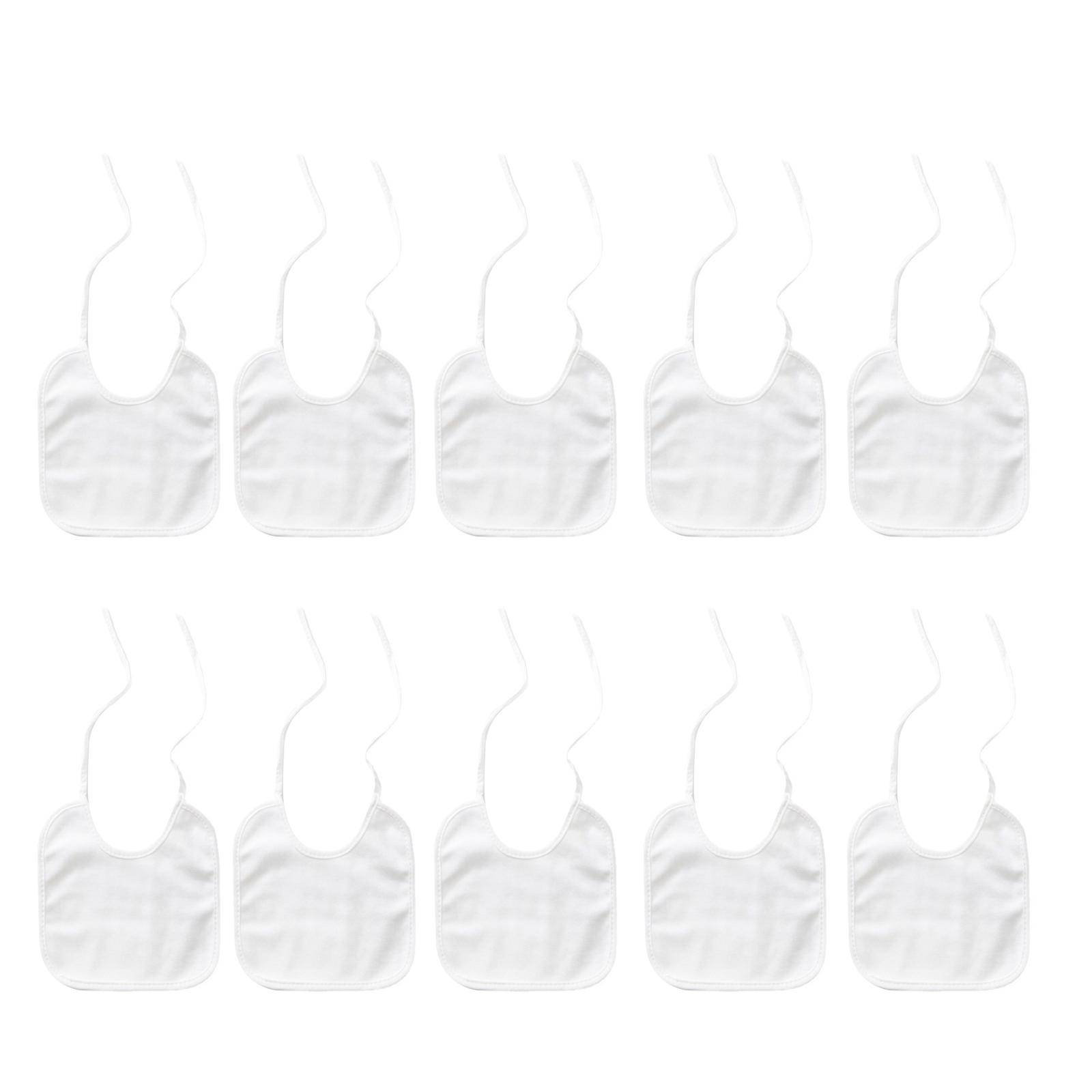 

Набор из 10 шт. мягких и впитывающих белых детских нагрудников для рисования, сделай сам, пустые салфетки для рта, слюнявчики для детей, прорезывающихся зубами