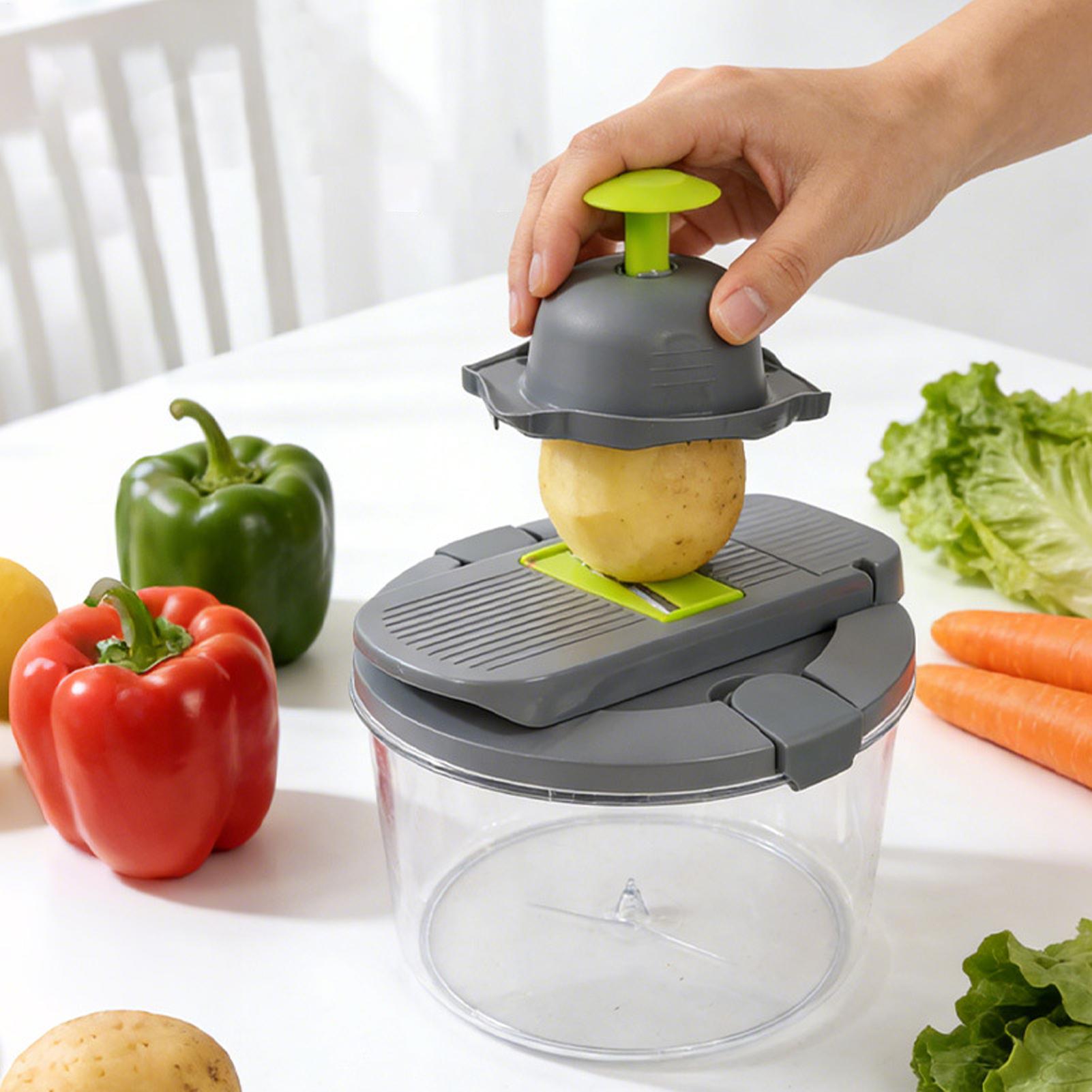 

13 In 1 Multifunctional Vegetable Cutter Manual Shredder And Slicer Food Dicer Chopper And Drain Basket For Onion Garlic Potato China Mainland