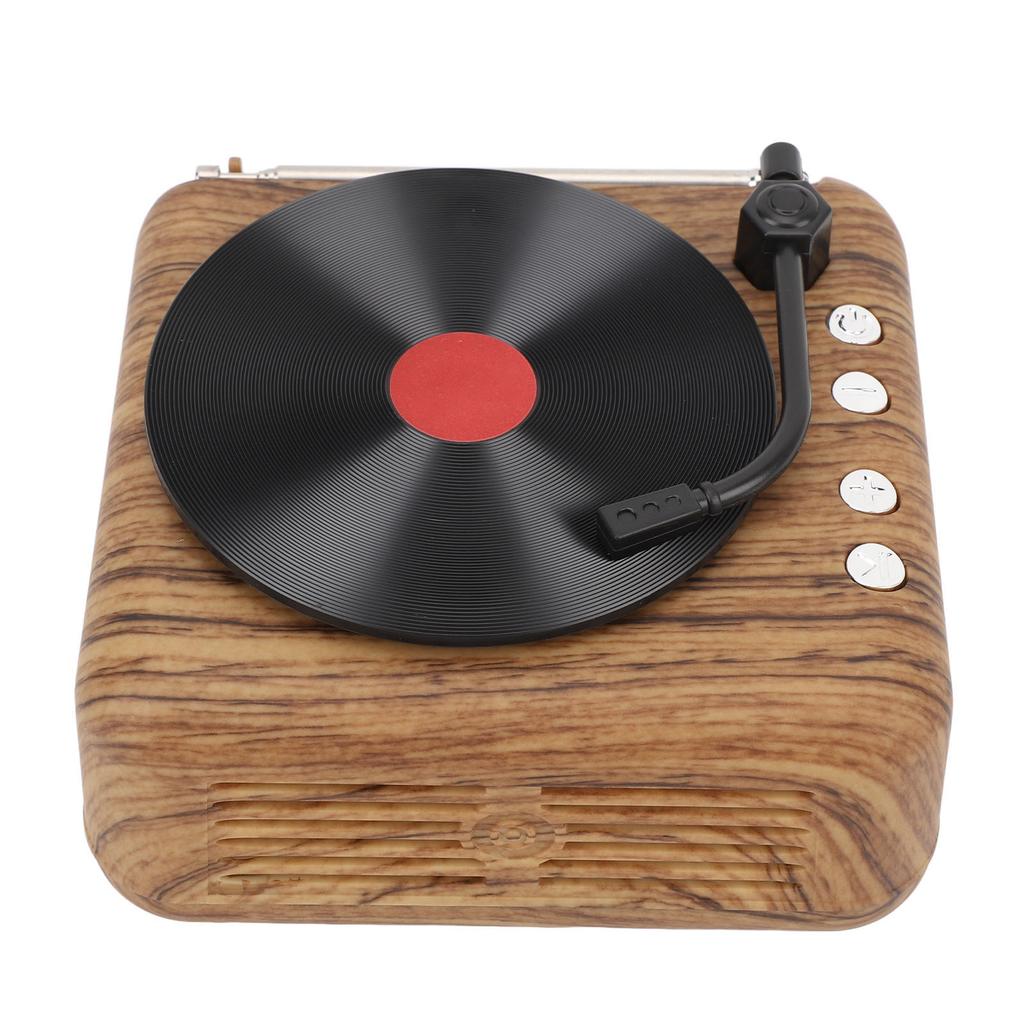 Vinyl Player Speaker 360 Degrees  Stereo Vintage Wireless BT Heavy Bass Portable Turntable Vinyl Record Player Speaker
