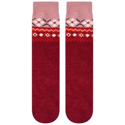Unisex Erwachsenen Festliche Fair Isle Flauschige Weihnachtssocken
