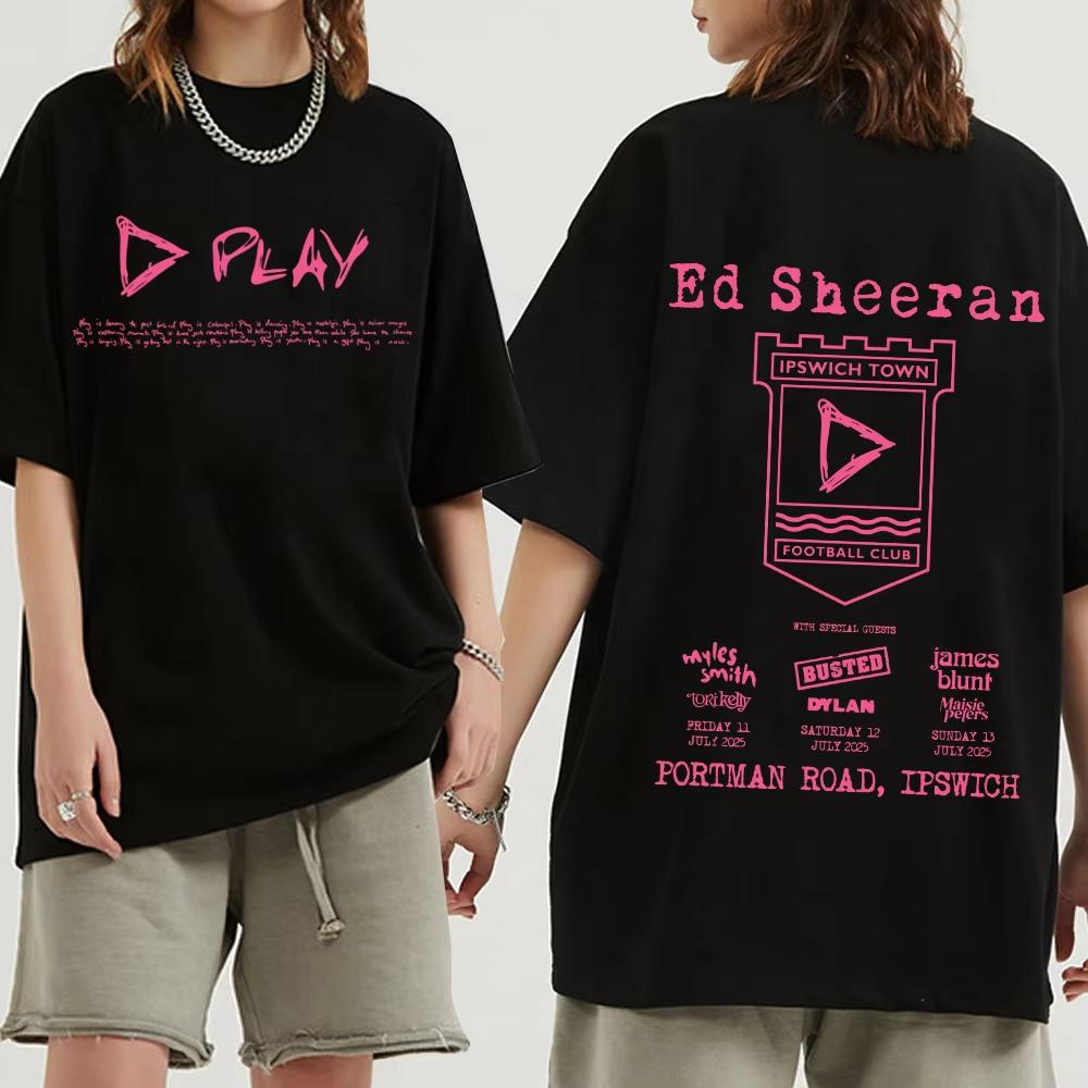Ed Sheeran Mathematics 2025 Tour Summer Cotton T-Shirts Man Woman Harajuku O-Neck Short Sleeve Shirts Music Fans Gift Male Tops