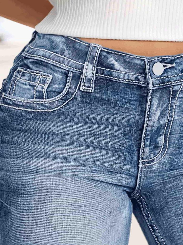 Retro Fashion Women's Plus Size Flare Jeans