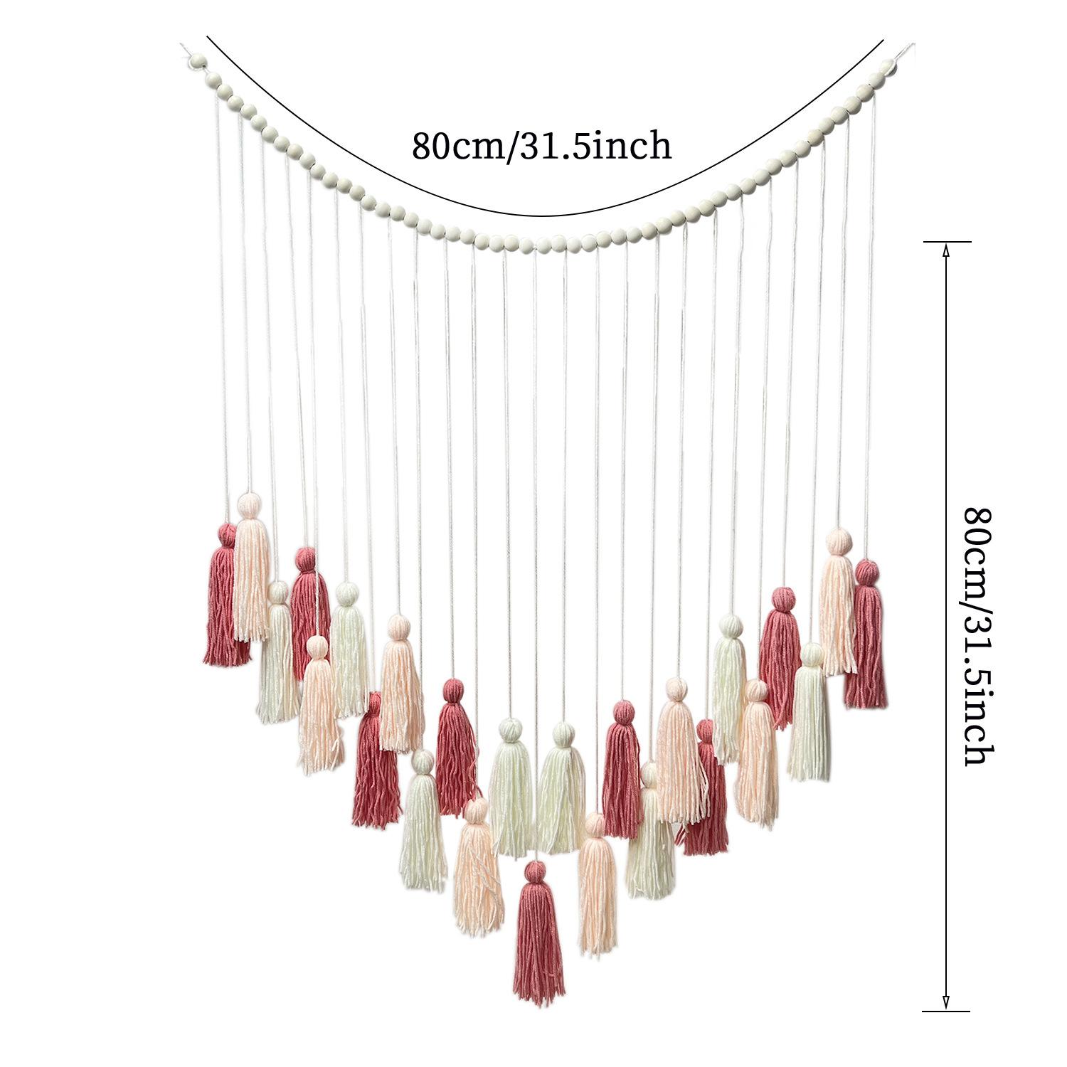 Ins Nordic Bohemian Tassel Hair Clip Storage Decoration Handmade Woven Wall Hanging Home Wall Decoration