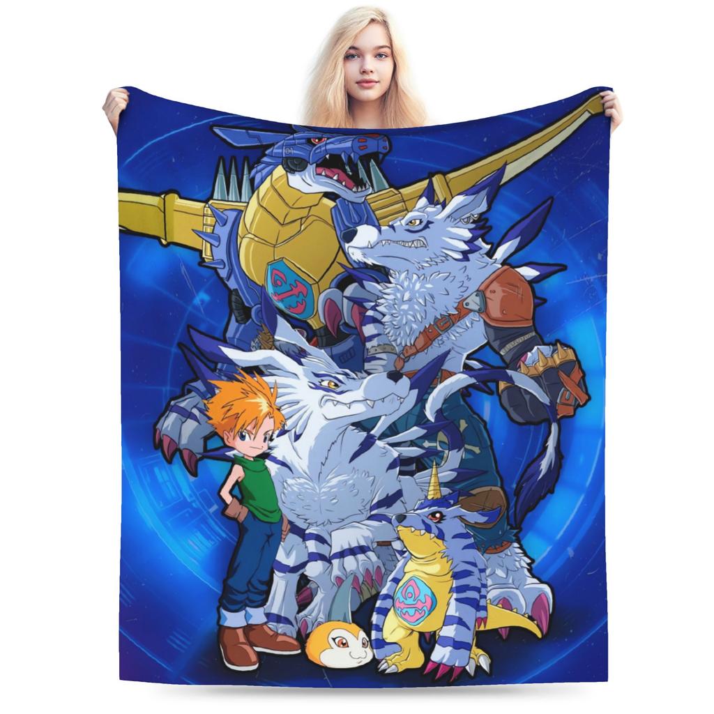 Digimon Adventure Blanket Quality Super Soft Bedding Throws Spring Children Home Decor Street Trend Bedspread
