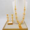 Modisches Goldfarbenes Äthiopisches Schmuckset Lange Quasten Anhänger Ohrringe Hochzeit Arabische Afrikanische Braut Halskette Set