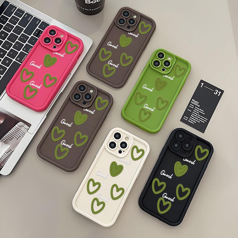 Cool Green Love for iPhone17PorMax Phone Case 17 Apple 16 Matte 14/15 Premium 13