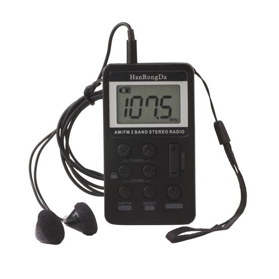 

HRD-103 Digital Radio Rechargeable Dual Band 1.5 Inch LCD Display Mini Portable FM/AM Radio for All Ages чёрный