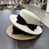 Hepburn Style Bow Flat Top Straw Hat Women's Summer Sun Hat Fashion Sunscreen Top Hat Sun Hat